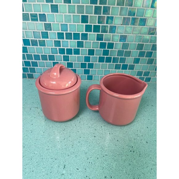 Baker Hart Stuart Vintage Cream Sugar Set Pink Collectible Japan - Picture 3 of 8